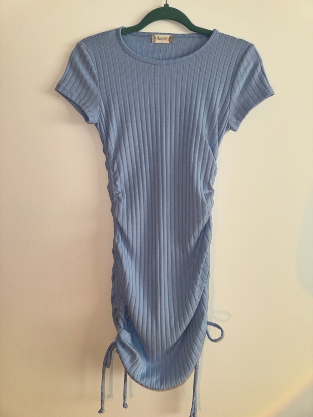 Altar'd State Light Blue Ribbed Mini Dress